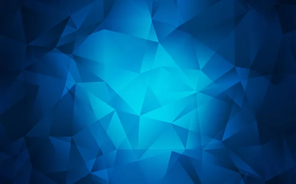 Vecteur Bleu Foncé Brillant Fond Triangulaire Illustration Colorée Dans Style — Image vectorielle