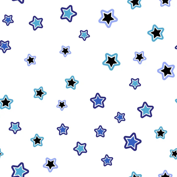 暗いピンク 明るい星と青いベクトルシームレスなレイアウト 抽象的なテンプレート上の星と装飾輝くイラスト ファブリックメーカーのためのデザイン — ストックベクタ