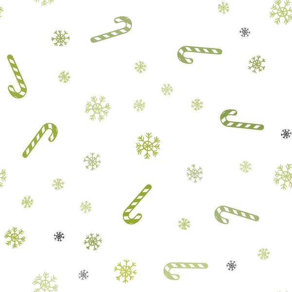 Hellgrüne Vektor Nahtlose Layout Mit Weihnachtlichen Süßen Desserts — Stockvektor