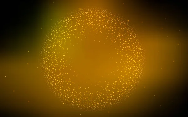Dunkelgrüne Gelbe Vektoranordnung Mit Kosmischen Sternen Glitzernde Abstrakte Illustration Mit — Stockvektor