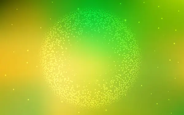 浅绿色 黄色矢量背景与天文星 模糊的装饰设计在简单的风格与星系的恒星 未来主义广告的图案 小册子 — 图库矢量图片