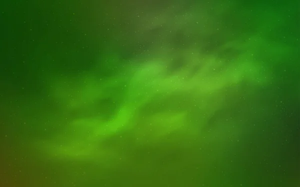 Світло Зелений Векторний Фон Зірками Галактик Космічні Зірки Розмитому Абстрактному — стоковий вектор