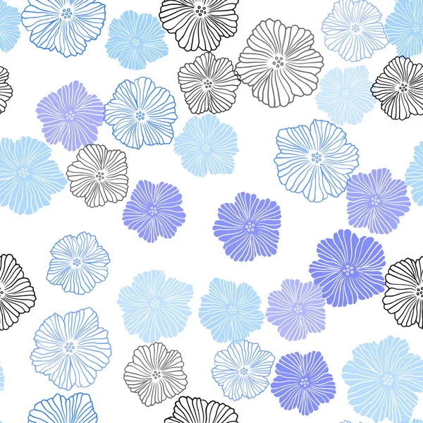 Hellrosa Blauer Vektor Nahtlos Elegante Vorlage Mit Blumen Dekorative Gestaltung — Stockvektor