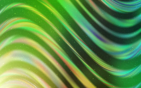 Açık yeşil vektör desenli gece gökyüzü yıldızları. Parlak astronomik yıldızlı parlak renkli çizimler. Astroloji web siteleri için desen.