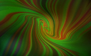 Koyu yeşil, gece gökyüzü yıldızları ile sarı vektör deseni. Renkli kozmik yıldızlar ile glitter soyut illüstrasyon. Futuristik reklam, kitapçıklar için desen.