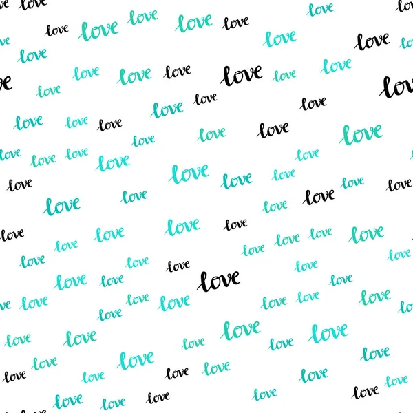 Light Green Vector Seamless Pattern Phrase Love You Illustration Colorful — Stock Vector