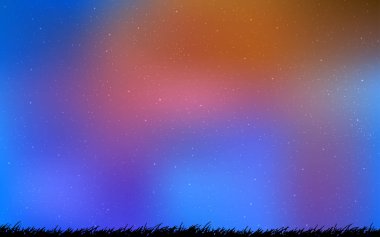 Açık Mavi, Gece gökyüzü yıldızları ile sarı vektör deseni.