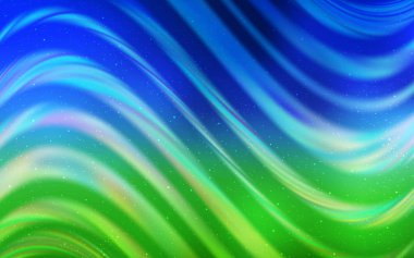 Açık mavi, kozmik yıldızlar ile yeşil vektör düzeni.