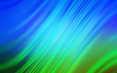 Açık mavi, yeşil vektör şablonu ile uzay yıldızları.