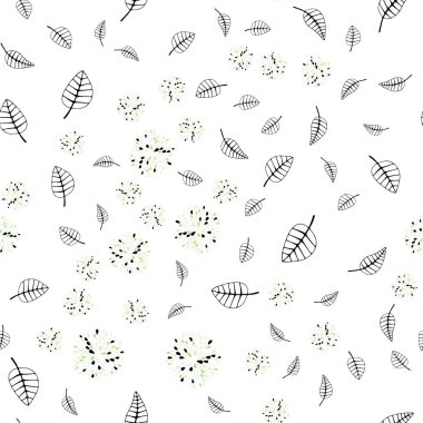 Yaprak, çiçek ile Açık Yeşil vektör sorunsuz doğal desen. Yaprakları ve çiçekleri ile Glitter soyut illüstrasyon. Pencere panjur, perde tasarımı için desen.