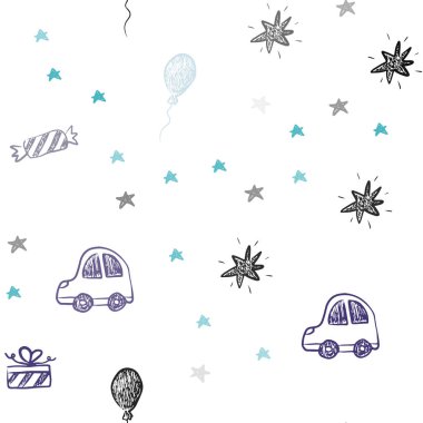 Açık Pembe, Mavi vektör noel tarzında dikişsiz desen.