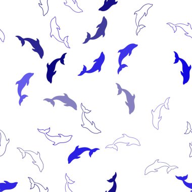 Yunuslar ile Lacivert vektör sorunsuz arka plan.