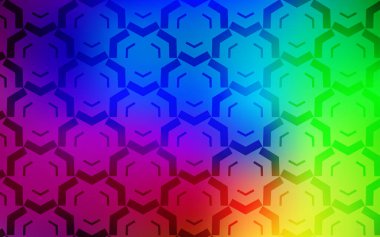 Eğri çizgiler düzeniyle karanlık çok renkli vektör.