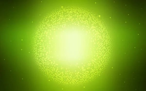 Textura vectorial verde claro con estrellas de Vía Láctea . — Vector de stock