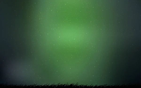 Donker Groene Vector Achtergrond Met Sterren Van Melkweg Glanzende Illustratie — Stockvector