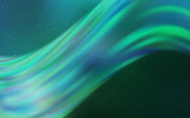 Uzay yıldızları ile Açık Yeşil vektör şablonu. Soyut şablonda gökyüzü yıldızlarıyla parlayan illüstrasyon. Fütüristik reklam, kitapçıklar için desen.