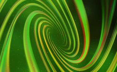 Açık yeşil, galaksi yıldızları ile sarı vektör arka plan.