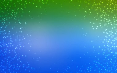 Açık mavi, gece gökyüzü yıldızlar ile yeşil vektör deseni.