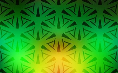Açık Yeşil, kristalli sarı vektör şablonu, üçgenler.