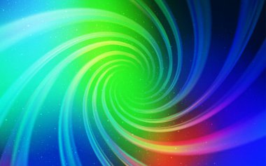 Açık mavi, galaksi yıldızları ile yeşil vektör arka plan.