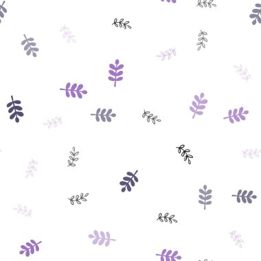 Yaprakları ile Açık Mor vektör dikişsiz doğal desen.