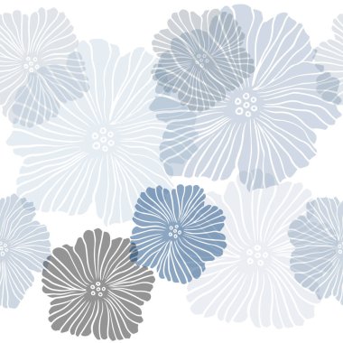 Çiçeklerle Lacivert vektör sorunsuz doodle düzeni.