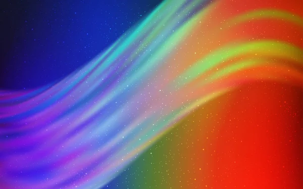 Agencement vectoriel multicolore lumière avec étoiles cosmiques . — Image vectorielle