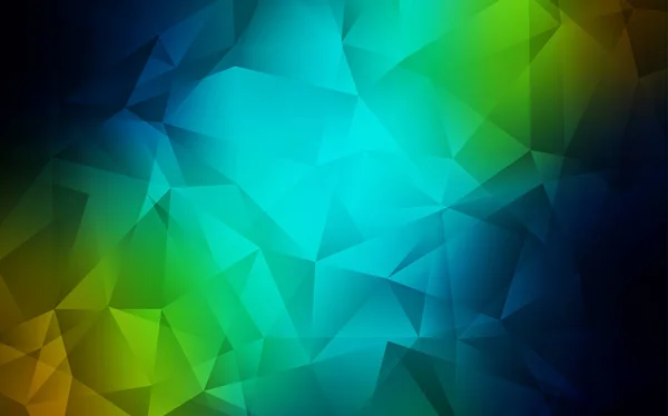 Modello Triangoli Gradiente Vettoriale Blu Scuro Giallo Illustrazione Astratta Glitter — Vettoriale Stock
