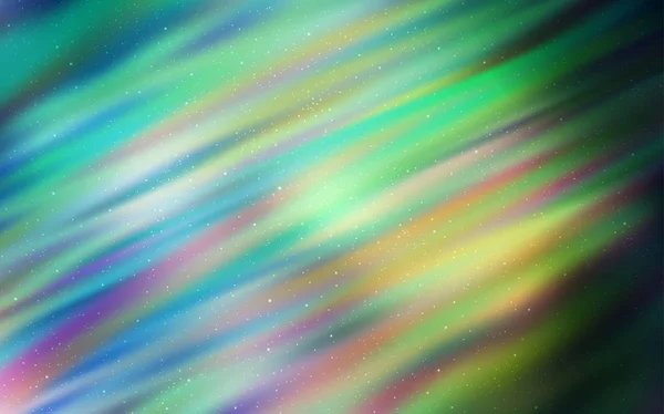 Hellgrüne Vektorschablone Mit Raumsternen Leuchtende Farbige Illustration Mit Hellen Astronomischen — Stockvektor