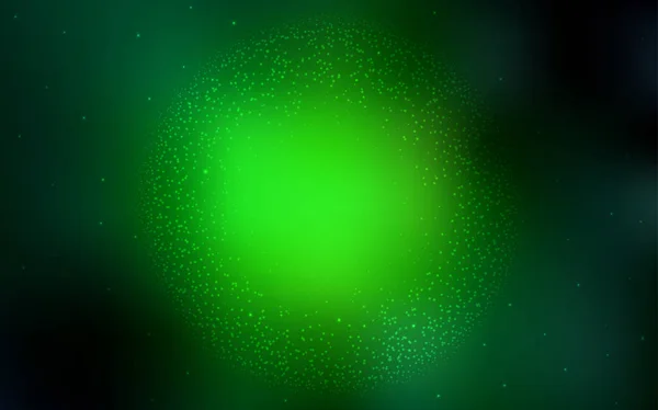 Patrón Vectorial Verde Oscuro Con Estrellas Del Cielo Nocturno Ilustración — Vector de stock