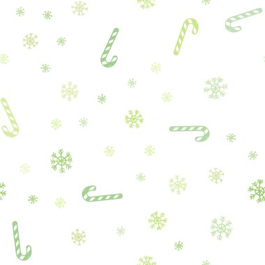 Işık yeşil vektör seamless modeli ile lezzetli xmas şekerler.