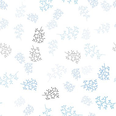 Dalları ile Açık Mavi vektör dikişsiz doodle doku.
