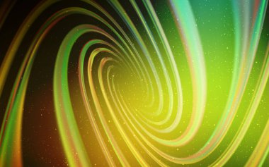 Koyu Yeşil, Gökada yıldızları ile sarı vektör arka plan. Degradeile bulanık soyut arka plan üzerinde uzay yıldızları. İşletme reklamınız için akıllı tasarım.