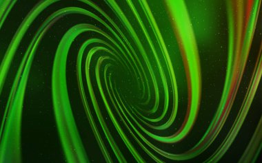 Gece gökyüzü yıldızları ile Açık Yeşil vektör deseni. Degradeile bulanık soyut arka plan üzerinde uzay yıldızları. Kozmik arka planlar için şablon.