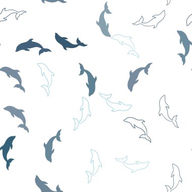 Yunuslar ile Lacivert vektör sorunsuz arka plan.