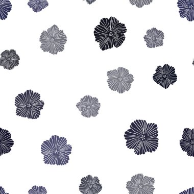 Çiçeklerle lacivert vektör sorunsuz soyut zemin.