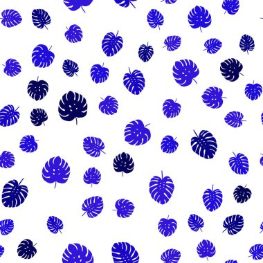 Yaprakları ile Koyu Mavi vektör sorunsuz soyut arka plan.