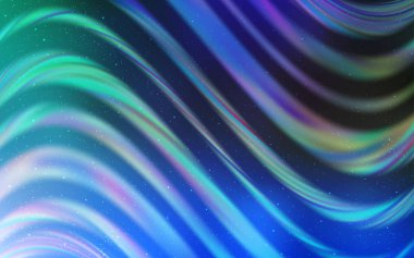 Açık mavi, galaksi yıldızları ile yeşil vektör arka plan.