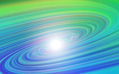 Açık mavi, astronomik yıldızlar ile yeşil vektör arka plan.