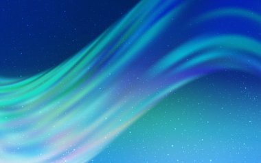 Açık mavi, kozmik yıldızlar ile yeşil vektör düzeni.