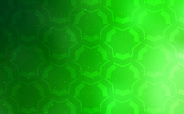 曲がった線を持つ明るい緑色のベクトルの背景 グラデーション付きの円反射抽象イラスト あなたのビジネスのための完全に新しいデザイン — ストックベクタ
