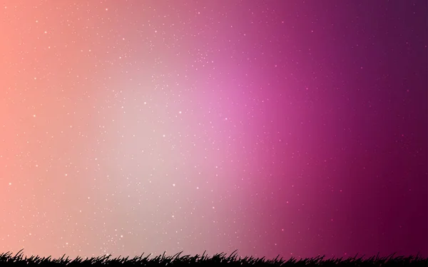 Векторное расположение светло-розового цвета с космическими звездами . — стоковый вектор