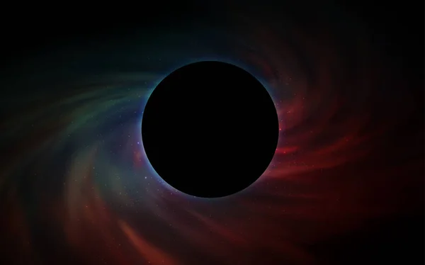 Dunkelblaue Rote Vektorstruktur Mit Einem Schwarzen Loch Galaxie Farbige Illustration — Stockvektor