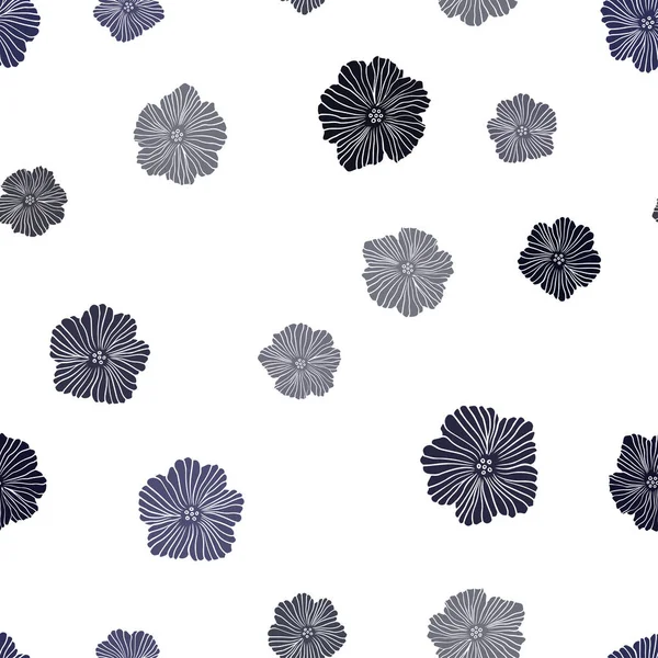 Dunkelblauer Vektor nahtloser abstrakter Hintergrund mit Blumen. — Stockvektor