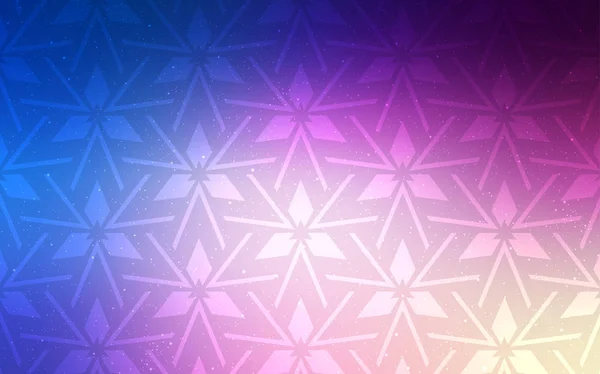 Modèle vectoriel rose clair, bleu avec cristaux, triangles. — Image vectorielle