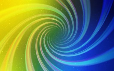 Açık Mavi, Uzay yıldızları ile sarı vektör şablonu.