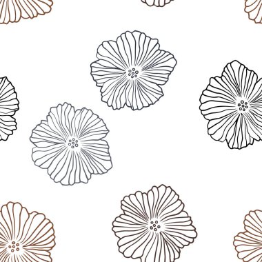 Koyu Mavi, Sarı vektör çiçeklerle kesintisiz doodle desen. Renkli soyut doodle çiçekler ile İllüstrasyon. Tekstil, kumaş, duvar kağıtları için tasarım.