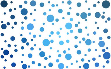 Kabarcıklı açık mavi vektör arkaplanı. Soyut arka planda bulanık kabarcıklar ve renkli gradyan. Reklamlar, broşürler için desen.