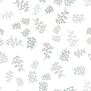 Koyu Yeşil, Kırmızı vektör dikişsiz doğal sanat dalları ile. Yaprakları, dalları ile bulanık tarzda Yaratıcı illüstrasyon. Duvar kağıdı, kumaş üreticileri için tasarım.