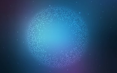 Koyu pembe, gece gökyüzünde desenle mavi vektör yıldız.